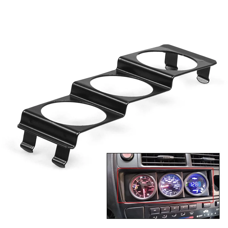 Triple 52mm x 3 Gauge Holder Pod Panel - Standard Stereo Radio Slot Single Din Universal |