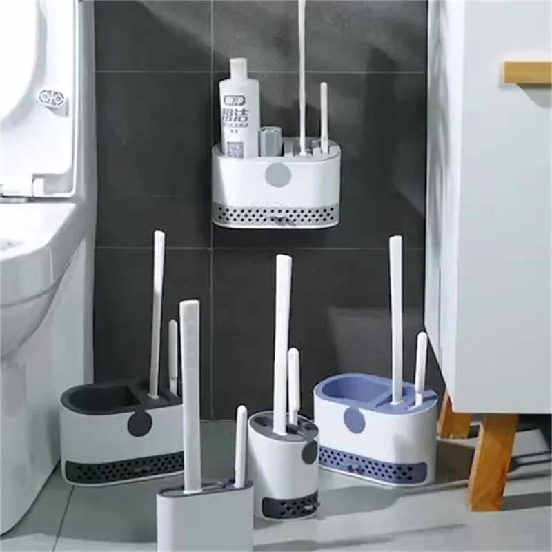 

TPR Silicone Brush Household Crevice Soft Glue Toilet Brush With Long Handle For Cleaning Without Dead Ends Bathroom Accessories