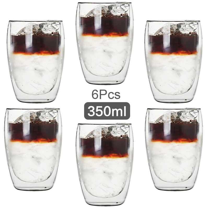 

Double Wall Glass Cup Transparent Handmade Heat Resistant Tea Drink Cup MINI Whisky Cup 100 centigrade Espresso Coffee Cup