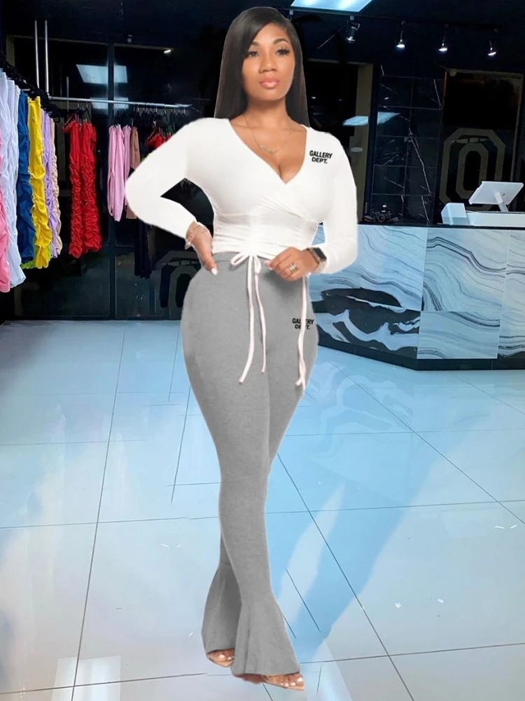 

2 Piece Set Women Long Sleeve Top And Pants Suits Matching Sets Sportswear Sports Outfits Streetwear Clothing 2023 Spring Autumn