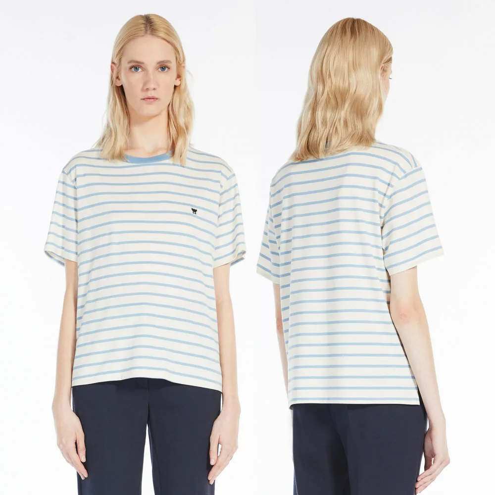 

Weekend Max Mara 2023 Summer New Women's Striped Cotton T-shirt Top for Women