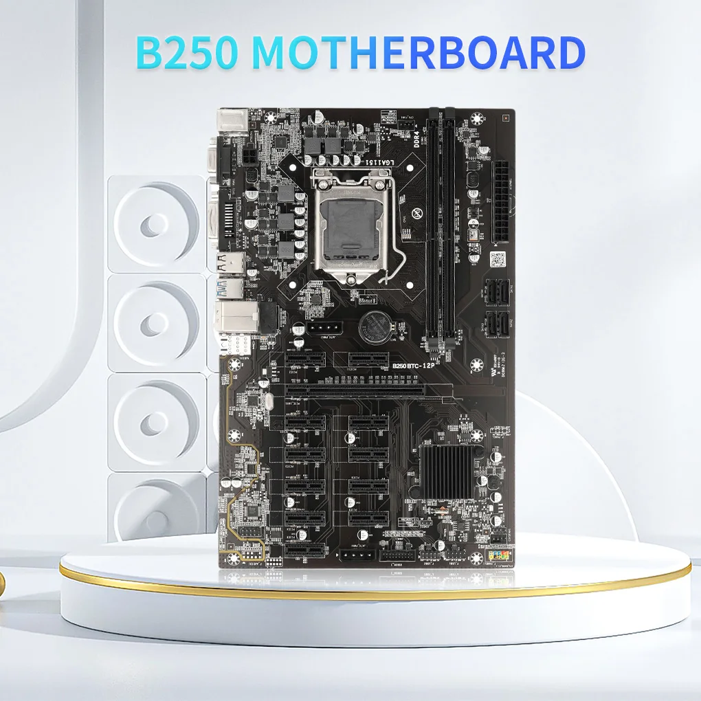 

B250 BTC Motherboard Fast Speed USB DDR4 Dual Slots LGA1151 Graphics Card Slot SATA3.0 USB3.0 for BTC Miner Mining