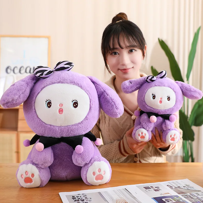 

Симпатичный милый пурпурный волшебный кролик 25/35/45 см, плюшевая игрушка, мягкий плюшевый кролик, подушка для куклы, милый подарок для девочек, детей, детей
