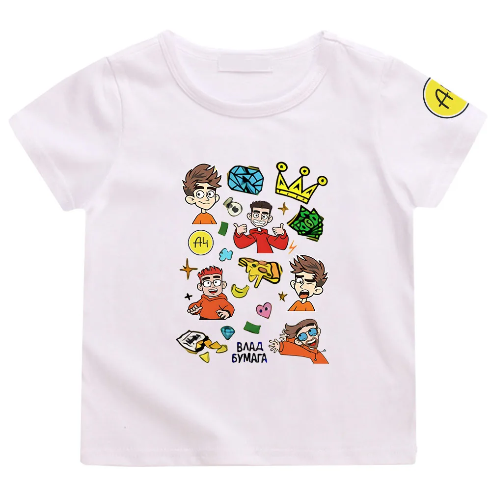 

Футболка Merch A4, Детская летняя одежда, рубашка с принтом A4 для мальчиков, модная повседневная футболка из 100% хлопка для девочек, топ с коротки...
