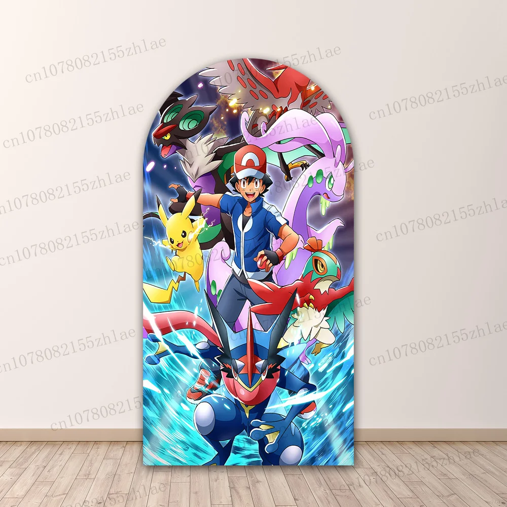 Pokemon Birthday Party Photo Background Arch Cartoon Photography Backdrop Baby Shower