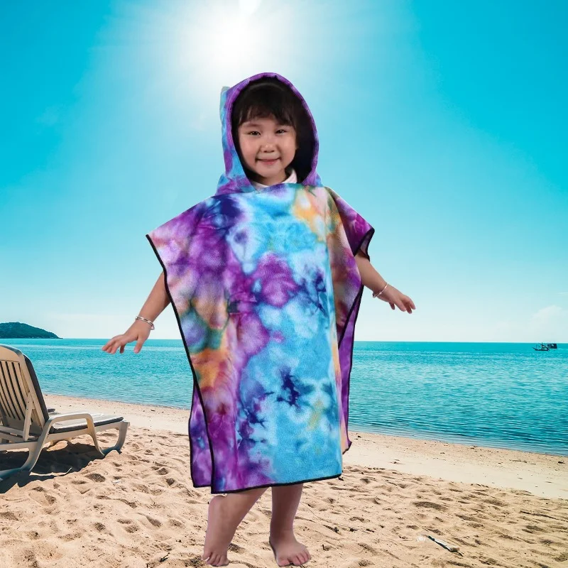 

Child Kid Hooded Tie-dye Baby Bath Towel Robe Baby Shower Soft Baby Towel Boy Girl Beach Robe Cape Blanket