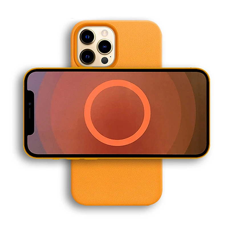 

Genuine Leather With Animation Pop Up Window For iPhone 12 Pro Max Magnet Charging For Mag Magnetic Safe Case For iPhone 12 Mini