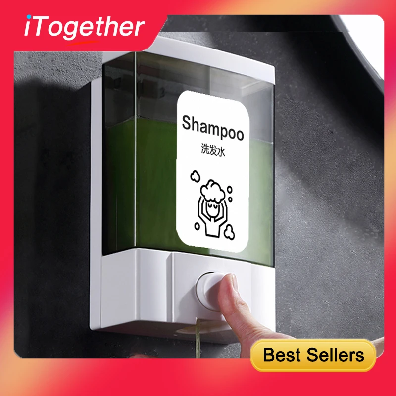 

Soap Dispenser 1000ml No-Dril Shampoo Dispenser Wall-mount Hand Soap Dispenser Large Capacity Dispenser