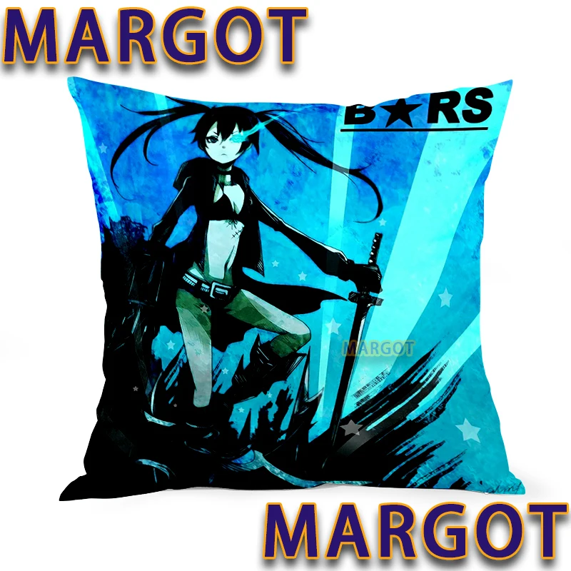 

Japanese Anime Black Rock Shooter Pillowcase Custom Square Pillow Cover Case Zipper Pillowcase Gift for Anime Lover