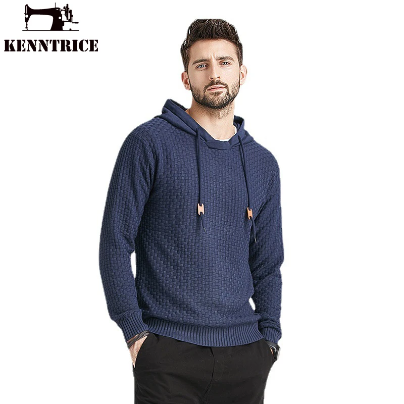 

Kenntrice For Man Hooded Knit Sweater Sweatshirts Pullover Jumpers Elegant Men'S Sport Jogging Stylish Male Fashion Sweaters