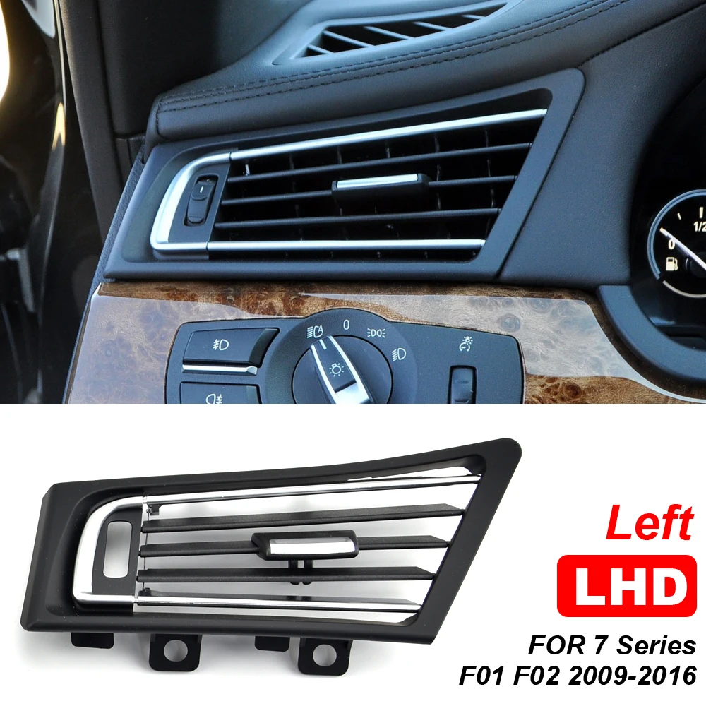 

Full Chrome Console Central Fresh Air Conditioner AC Vent Grille Outlet For BMW 7 Series F01 F02 730 735 740