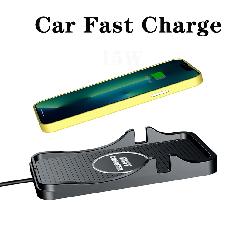 

Silicone Pad Car Wireless Charger for iPhone 8/11/13 Pro Samsung S20 S10 15W Fast Wireless Car Charge Smartphone Storage Cradle