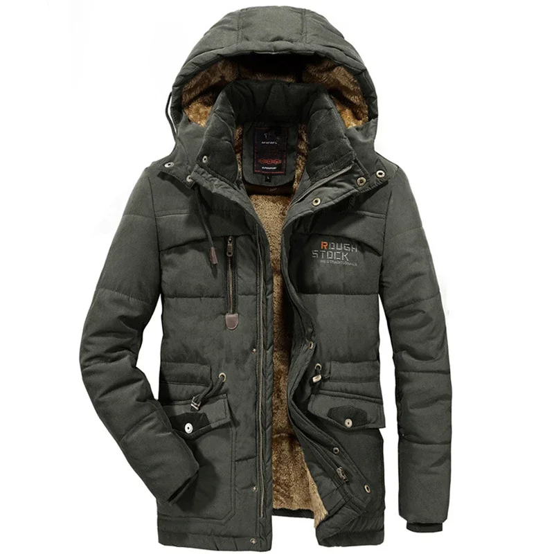 

Парка мужская, пальто, зимняя куртка, Мужская Утепленная водонепроницаемая верхняя одежда с капюшоном, теплая Повседневная мужская куртка, пальто, меховое плотное пальто 8XL