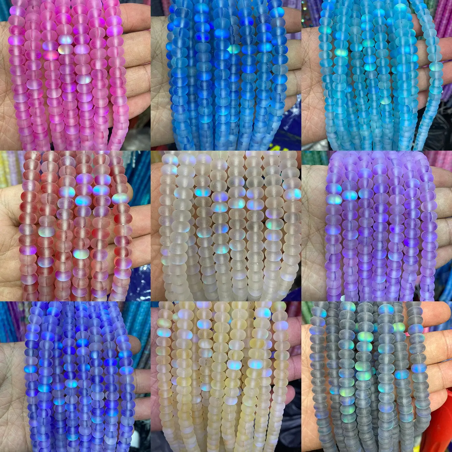 

Матовые бусины AB из австрийского кристалла, круглый для изготовления ювелирных изделий, бусины из лунного камня, бусины для самостоятельного изготовления браслетов, 15 дюймов, 4x6 мм, 5x8 мм