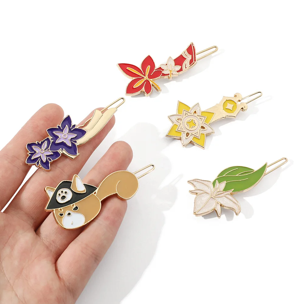 

Genshin Impact 1 шт./компл. Милая красочная фотография для девочек, милые шпильки для волос, модные аксессуары для волос