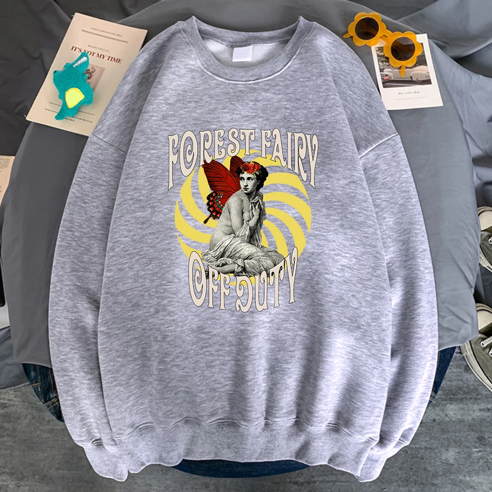 

Forest Fairy Off Duty Butterfly Flowers Sweatshirt Mens Hip Hop Crewneck Clothes Autumn Comfortable Men Fashion Fleece Hoodies