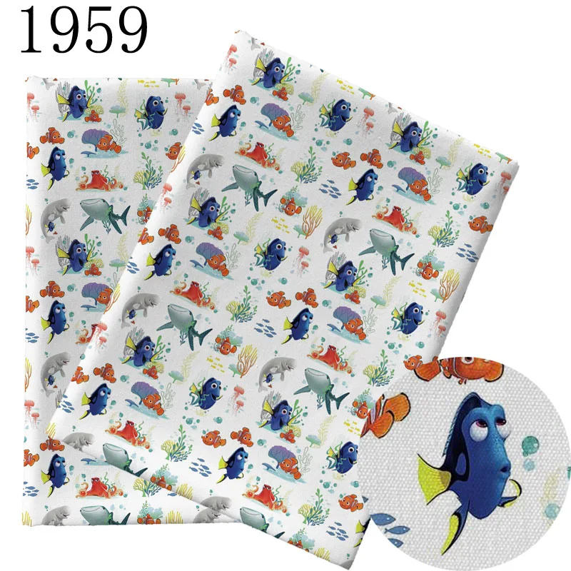 

45*145 см мультяшный персонаж полиэстер хлопок Дори ткань для детей домашний текстиль Кукла одежда свадебное платье 1959