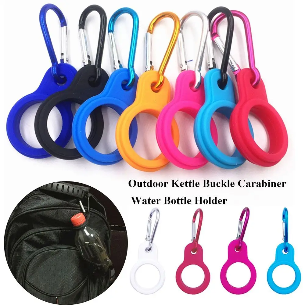 

Hiking Tool Accessories New Arrival Sports Kettle Buckle Rubber Buckles Hook Outdoor Carabiner Water Bottle Holder