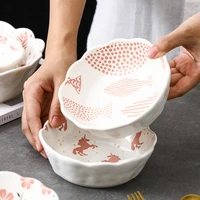 5 5 inch dish set kitchen tableware household lace fruit salad pasta baking microwave oven heating heat resisting easy cleaning