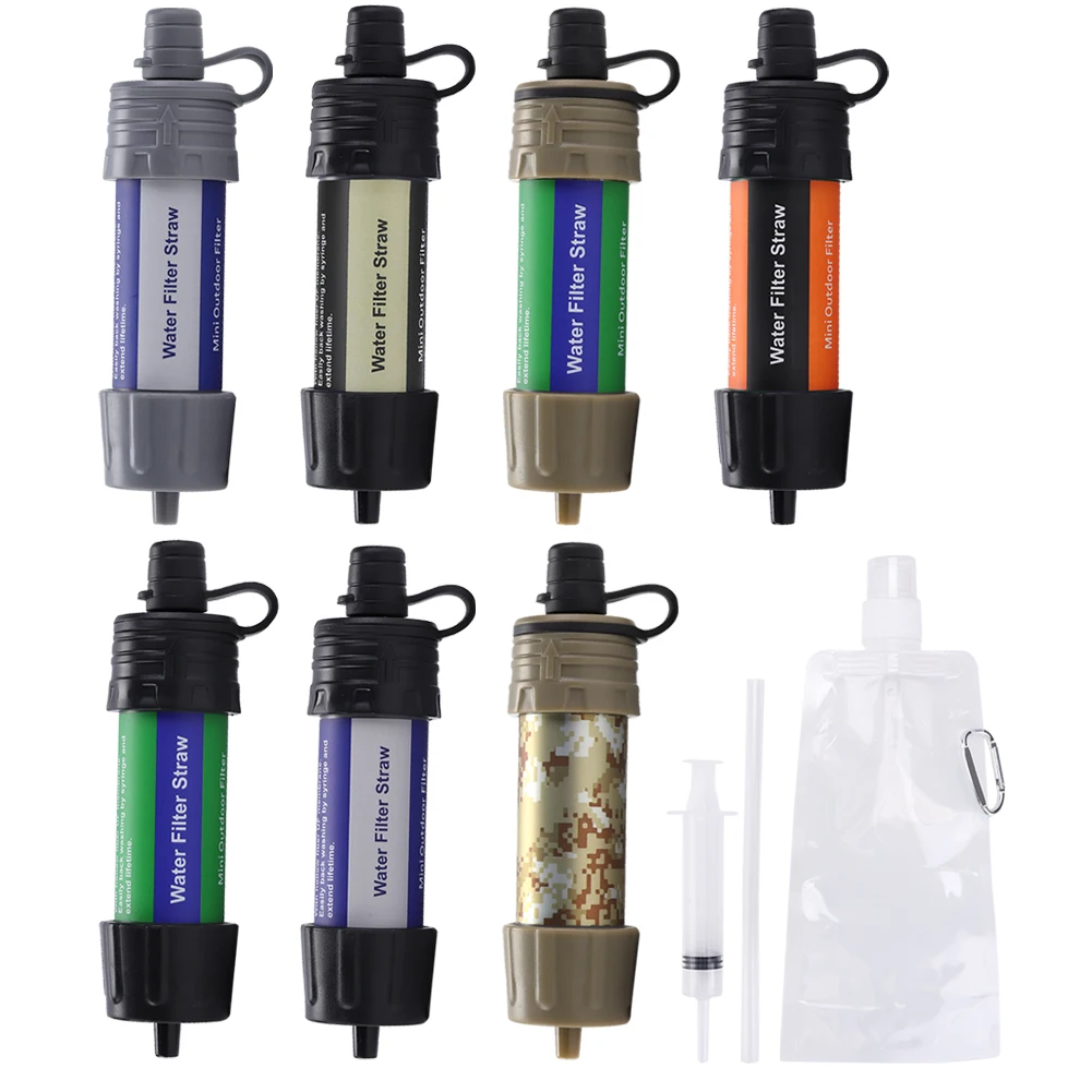 

Camping Survival Water Filter Straw portable Field Survival Water Filtration Outdoor Multi-layer Filtering System Drinking Filt