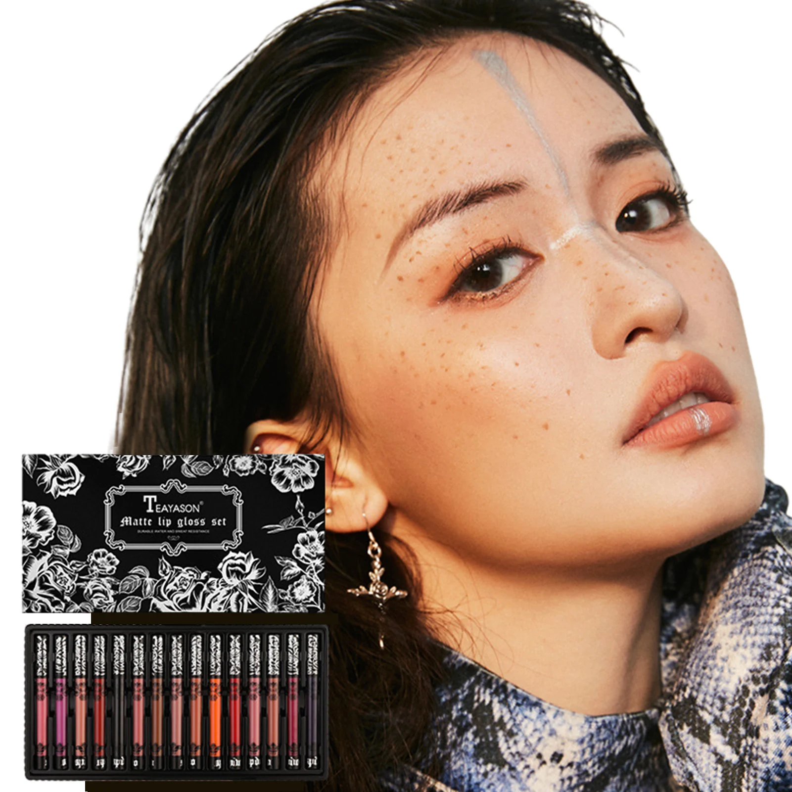 

15pcs Matte Liquid Lipstick Set Waterproof Makeup Set Long-Lasting Matte Liquid Lipstick Set Non-Stick Cup Lip Gloss Kit Gifts