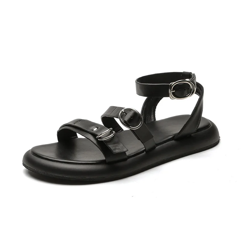 Модная женская обувь 2024 бежевые Босоножки на каблуке с пряжкой туфли для