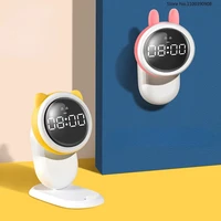 led cartoon alarm clock multifunction snooze alarm clock mobile phone holder with night light timer wall mountable clocks reveil