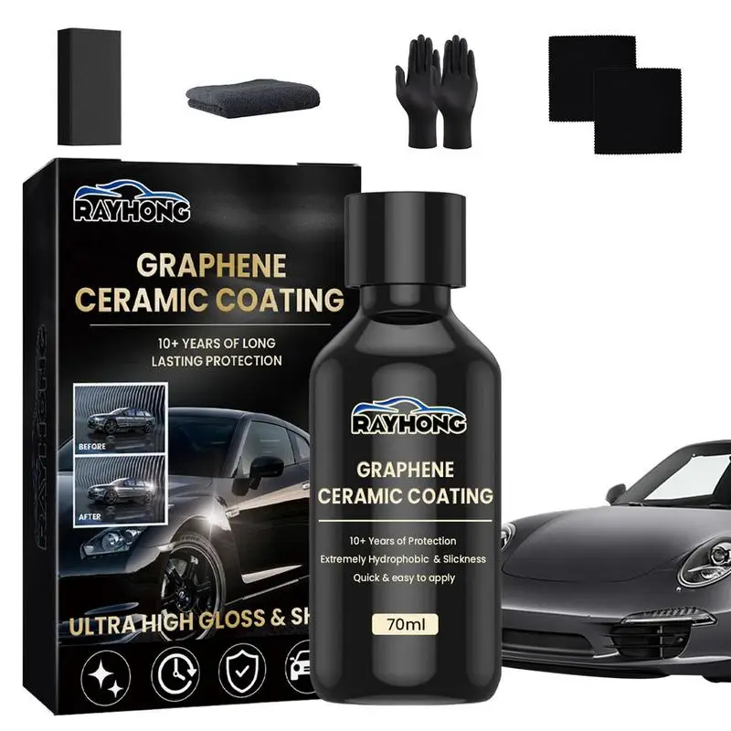 

Car Graphene Ceramic Coating Set 2.3oz Waterproof Anti-UV Trim Ceramic Coating Agent Kit For Maintenance For Car Headlights