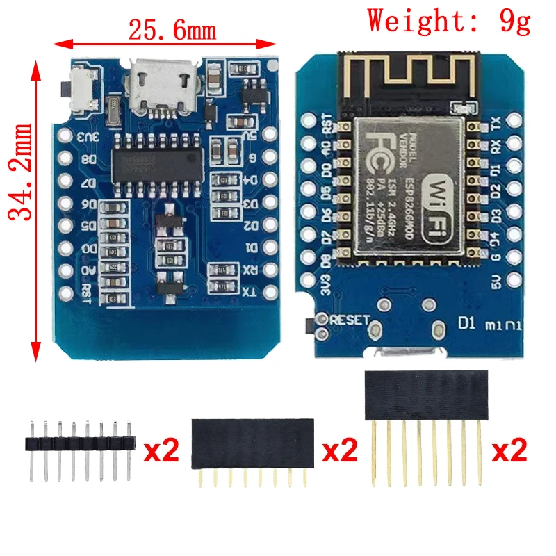 Фото WeMos D1 Mini Pro V3.0 NodeMcu 4 МБ/16 МБ байт Lua WIFI Плата разработки Интернета вещей на базе ESP8266 CH340G Nodemcu V2 №5