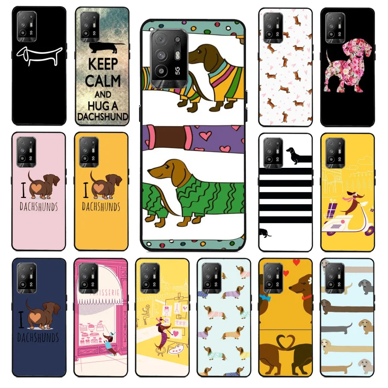 

Cute cartoon Dachshund dog Phone Case for OPPO A54 A74 A94 A53 A53S A9 A5 A15 A91 A95 A73 A31 A52 A93 A92