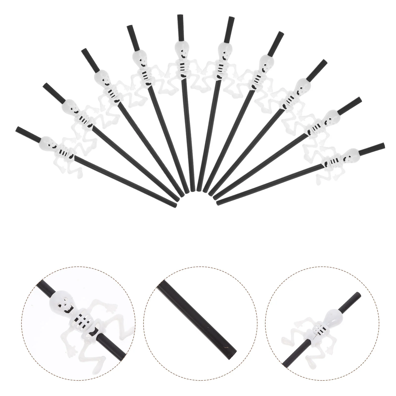 10 шт. прямые соломинки нежный белый дизайн черепа декор стола соломинка для питья
