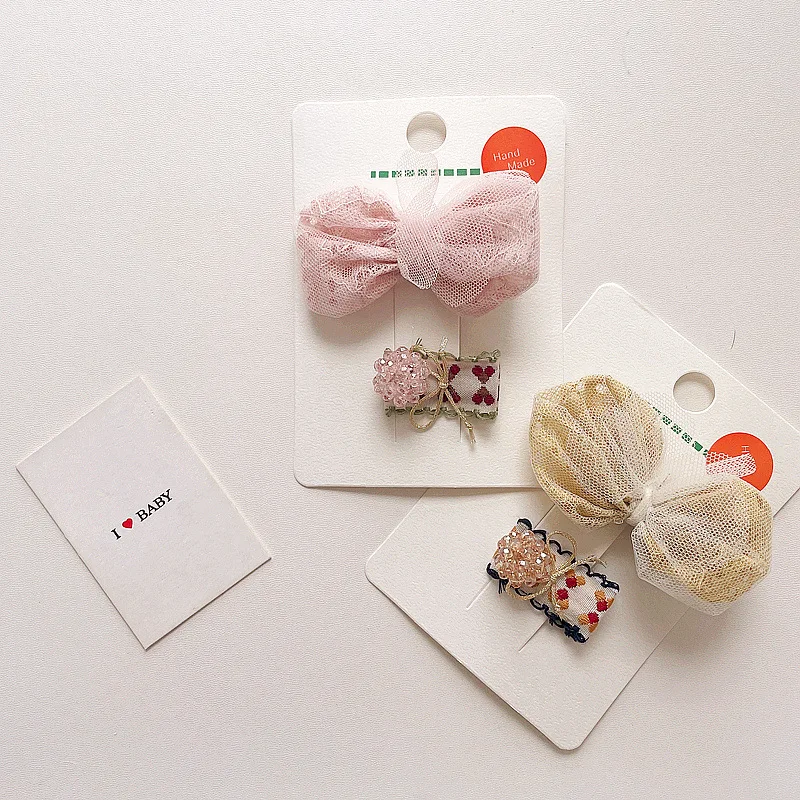 

3Pcs/set Children Cute Beaded Flowers Hair Clips Fashion Bow Hairpins Girls Hair Accessories Barrettes Headdress Kids Ornaments