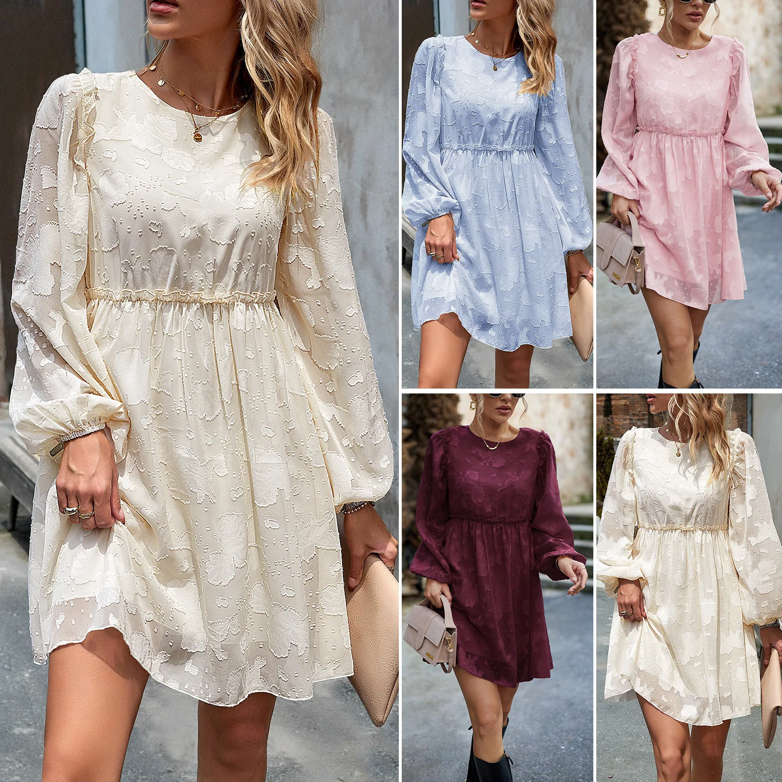 

Jacquard Dress 2023 Autumn Elegant Short Dress