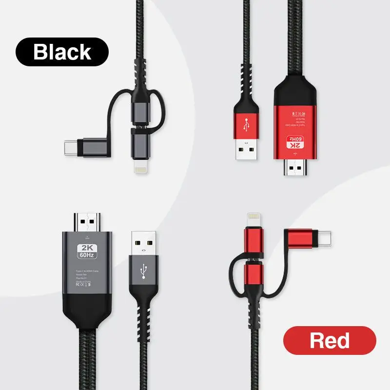 

Универсальный проекционный Кабель HDMI 3 в 1, кабель HDMI для Apple /Android/адаптер Type-C 3D 1080P для камеры, монитора, проектора, iPad