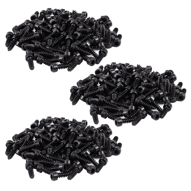 

300 Pcs 3Mm X 10Mm Thread Hexagon Head Self Tapping Screws Black