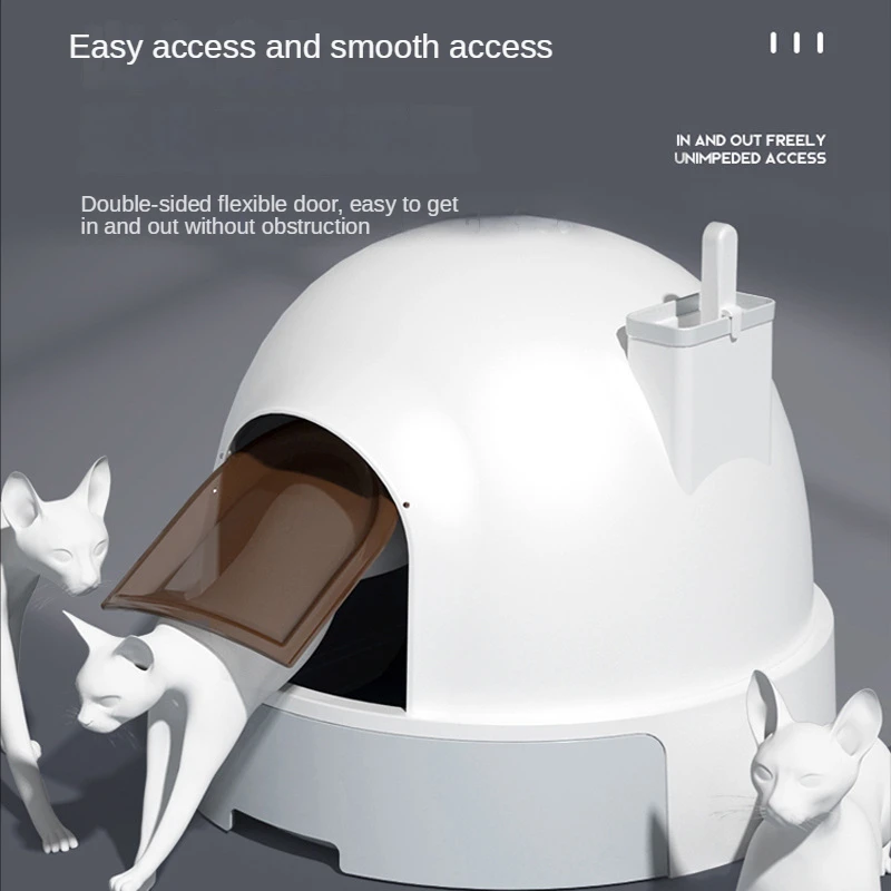Контейнер для кошачьего туалета с большим пространством полностью закрытый | Дом
