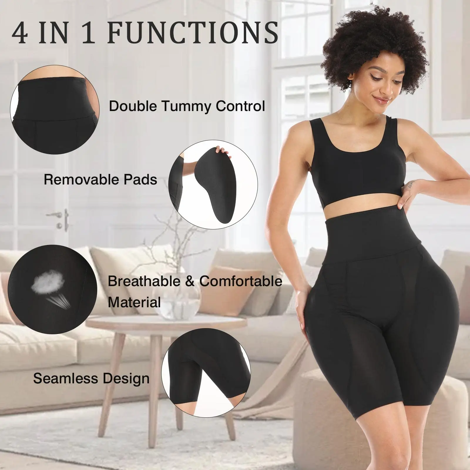 Hip Pads for Women Shapewear Butt Lifter Body Shaper with Butt Pads Hip Padded Shapewear Enhancer to Make Butt Bigger Daily Wear