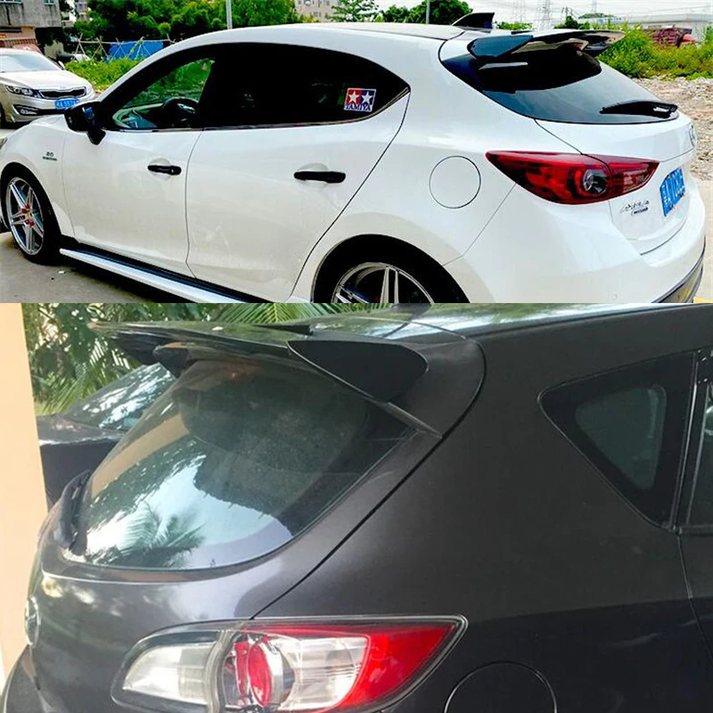 

Для универсальной крыши телефона Mazda 3, Mazda 2, спойлер, аксессуары X5, хэтчбек, Автомобильный багажник из АБС, черный задний бампер, крыло, хвост,...