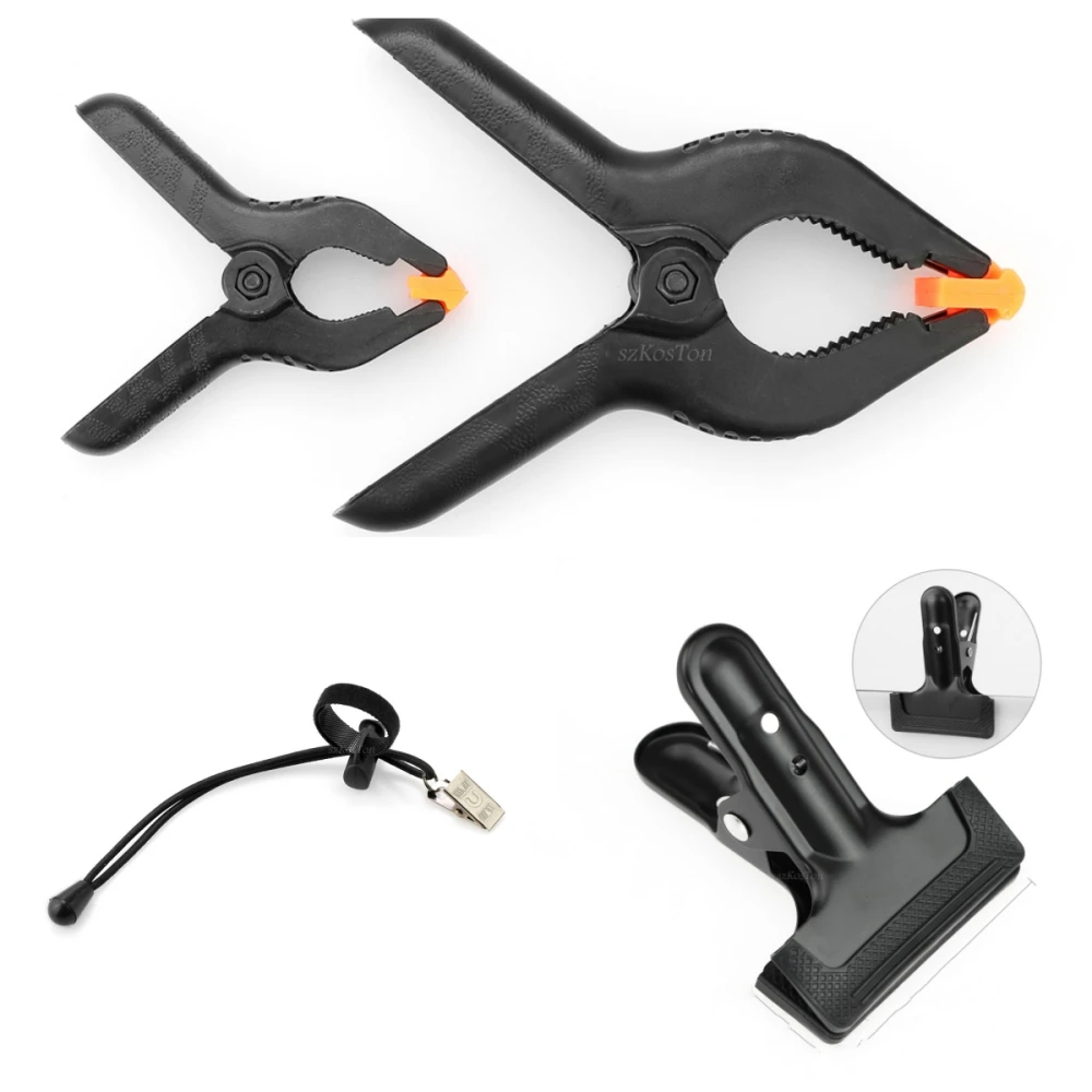 

Background Cloth Clamps Photography Work Room Backdrop Clips Holder with Adjustable Elastic Cord Camera Photo Kits