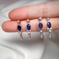 natural sapphire earrings for women 925 sterling silver drop earrings fine jewelry sales with free shipping clearance sale
