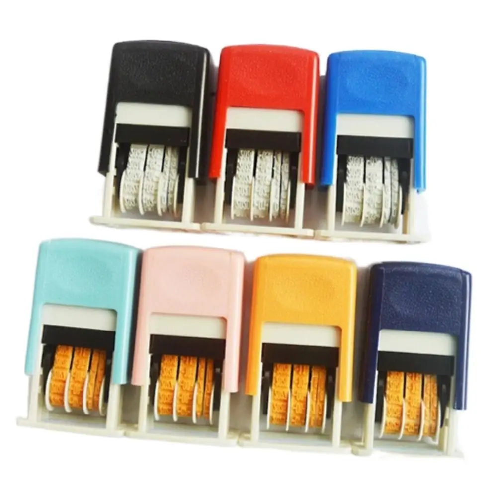

DIY Handle Account Date Stamps Stamping Automatic Ink Return Mini Self-Inking Stamps For Office Supplies Date Wheel Stamp