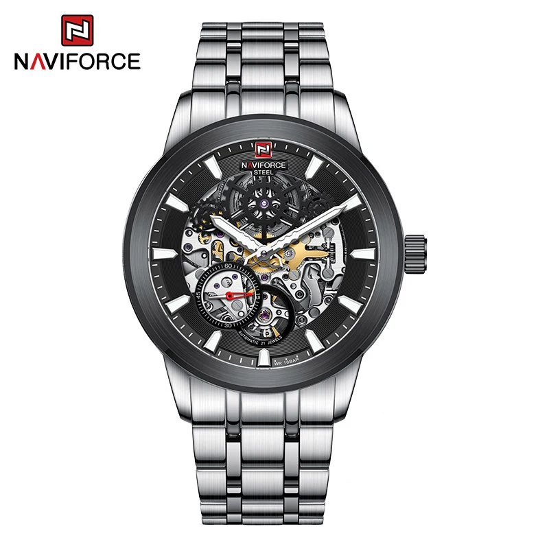 

2023 NAVIFORCE Men's Luxury Fashion Sport Automatic Mechanical Watches Stainless Steel Wrist Watch Waterproof Clock Reloj Hombre