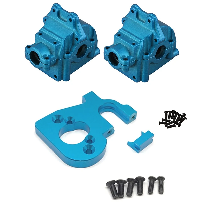

RC Car Motor Holder Replacement Accessories Blue With 2Pcs Metal Wave Box Gear Box Upper And Lower Cover 144001-1254