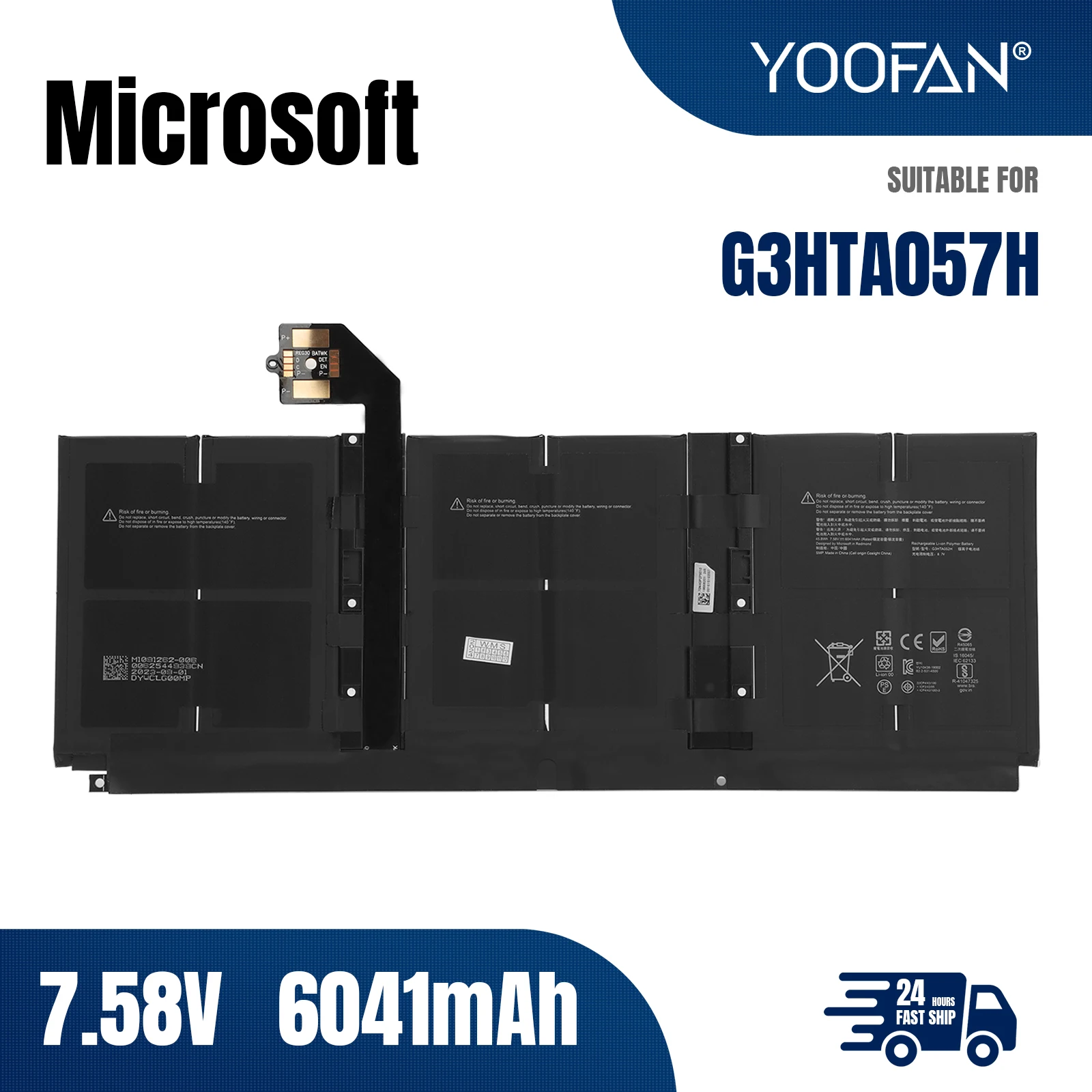 YOOFAN Портативная батарея ordenador G3HTA057H G3HTA058H для Microsoft Surface 3 15&quot 1872 1873 7 58 В 45 8 Втч 6041