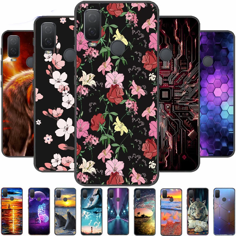 

Case For Alcatel 1L 2021 Cover Soft TPU Cartoon Cute Coque Painting Fundas Bumper Shell Back Color Phone
