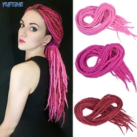 Soft Dreadlocks Wool Crochet Hair Synthetic Nepal Dreadlocks Felt Hairstyles Braiding Hair Extensions Pink Blonde For Kids Adult