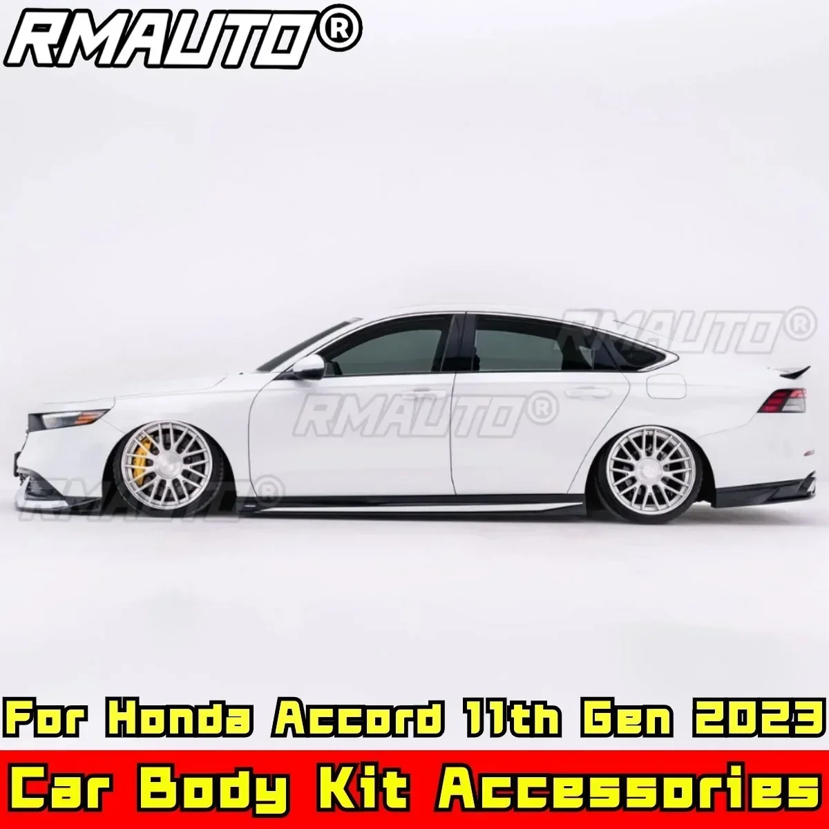 Для Accord Body Kit боковая юбка спойлер глянцевая черная в стиле YOFER сплиттер для Honda 11th
