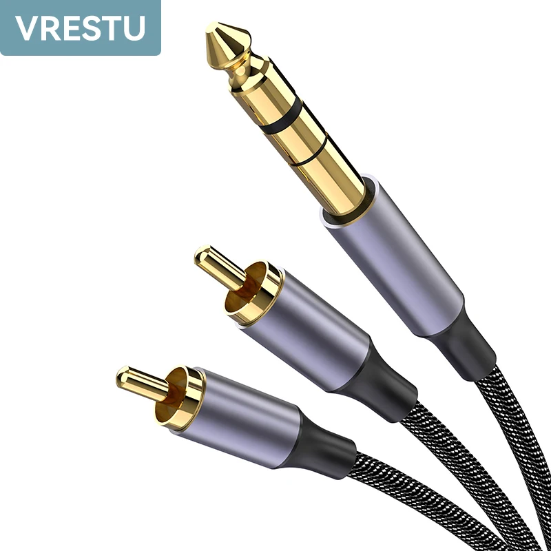 

Dual RCA Audio Cable Jack 6.5mm to RCA Wire 6.35mm Type C Jack to 2RCA Male Splitter Aux Cable for TV PC Amplifiers DVD Speaker