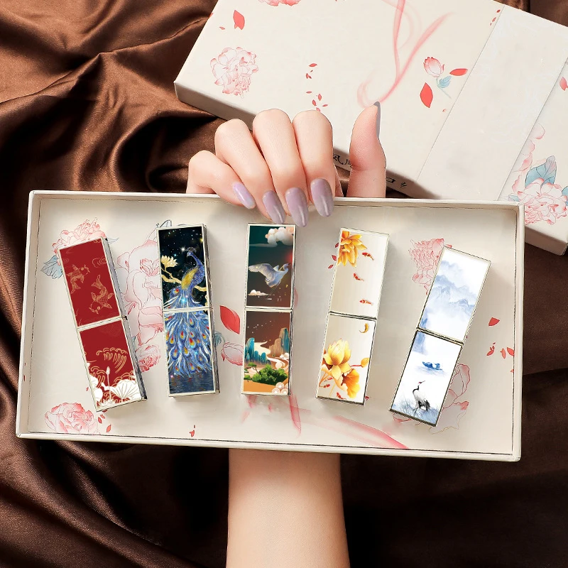 Губная помада в этническом стиле с гравировкой матовая бархатная губная для