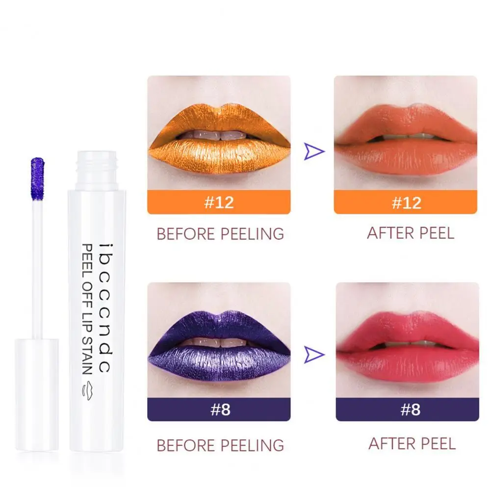 

ibcccndc 1Set Peel Lip Gloss Glossy Texture Moisturizing Waterproof Peel Off Liquid Lipstick for Girl